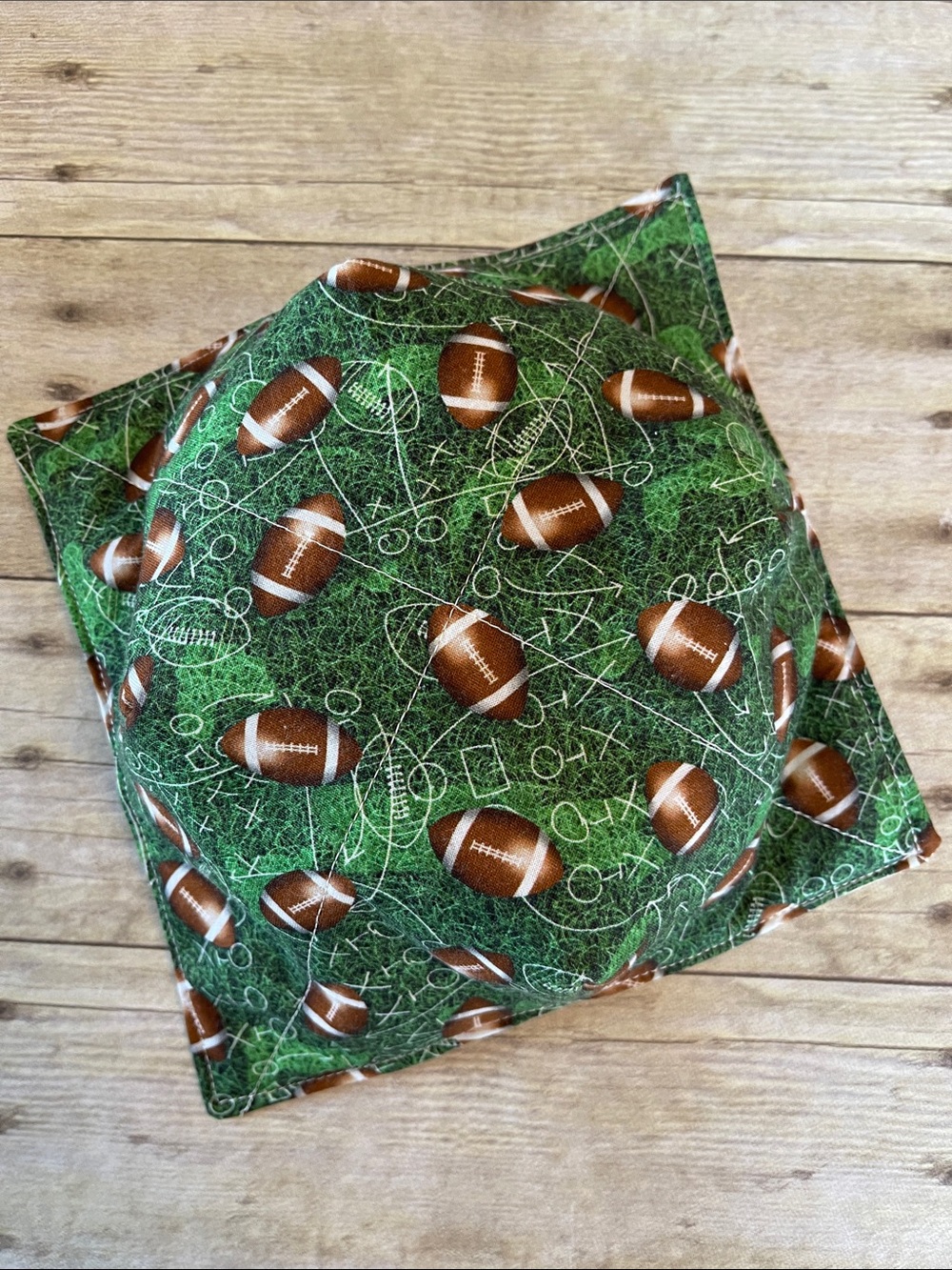 Microwave Bowl Cozy Football Cotton Fabric Bowl All Cotton Reversible